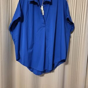 Easel Blue Women's Blouse. NWT